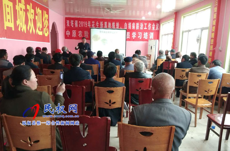 雙塔鎮(zhèn)舉辦2019年花生新黑地蛛蚧、白絹病防治工作培訓(xùn)會(huì)
