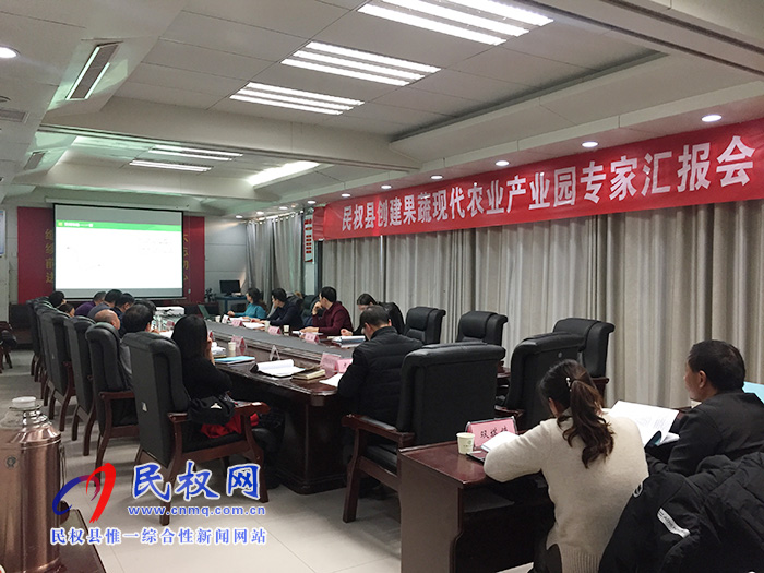 民權(quán)縣召開創(chuàng)建果蔬現(xiàn)代農(nóng)業(yè)產(chǎn)業(yè)園專家匯報會
