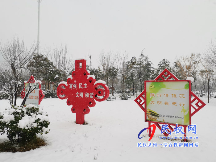圖說|河南民權(quán)：2020年的第一場雪，太美了吧!