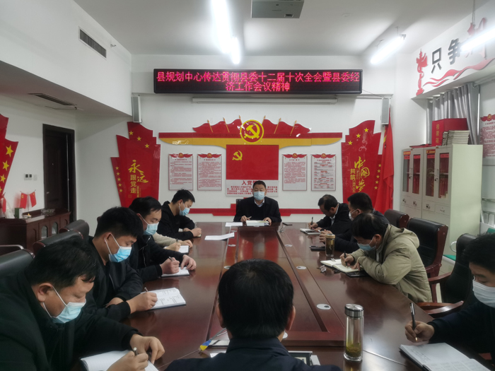 縣規(guī)劃中心傳達貫徹縣委十二屆十次全會暨縣委經(jīng)濟工作會議精神