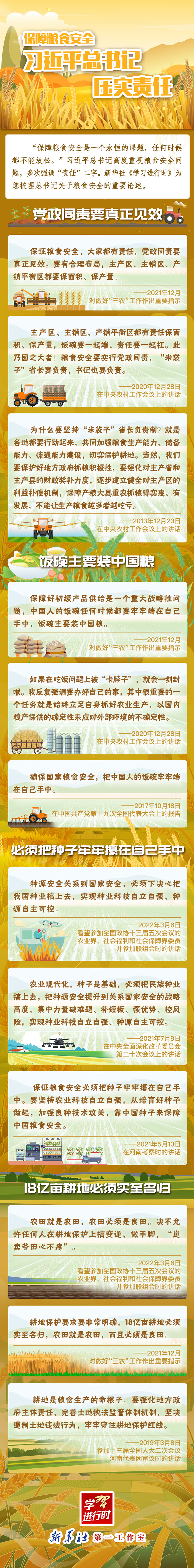 學(xué)習(xí)進(jìn)行時(shí)——大國(guó)“糧”策|保障糧食安全，習(xí)近平總書(shū)記壓實(shí)責(zé)任