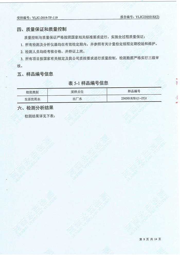 關(guān)于民權(quán)縣水務公司水務檢測報告的公示