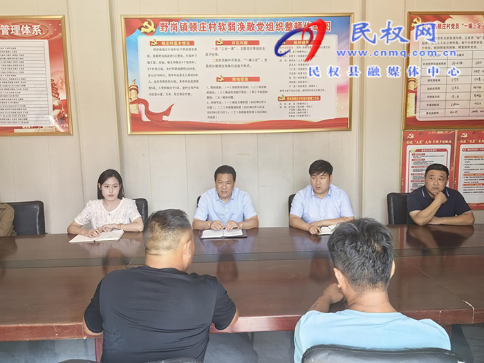 縣委常委、縣委辦公室主任吳杰到野崗鎮(zhèn)頓莊村調(diào)研軟弱渙散村黨組織整頓工作