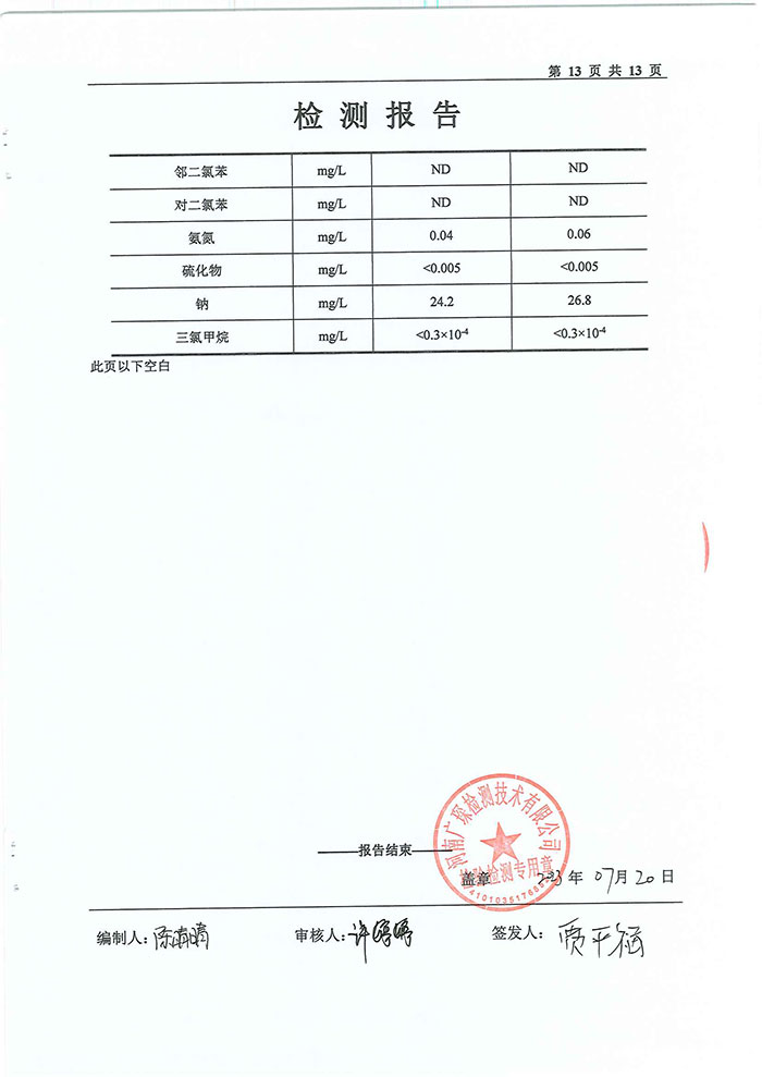 關(guān)于民權(quán)縣水務公司水質(zhì)檢測報告的公示