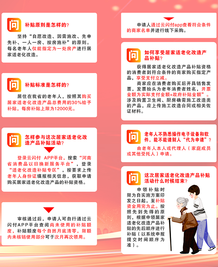 適老化改造補(bǔ)貼開始申領(lǐng)了，60歲以上老人均可申領(lǐng)，最高補(bǔ)貼12000元。